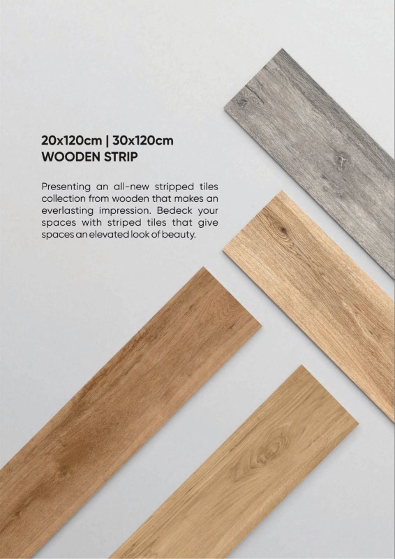 Natural Wood Grain 200x1200mm Matte Porcelain Plank Tiles