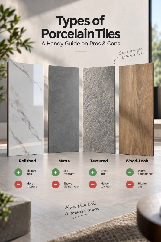  Choosing the Right Porcelain Surface: A B2B Buyer’s Guide to Polished, Matte, Textured, and Wood-Look Slabs